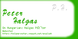 peter halgas business card